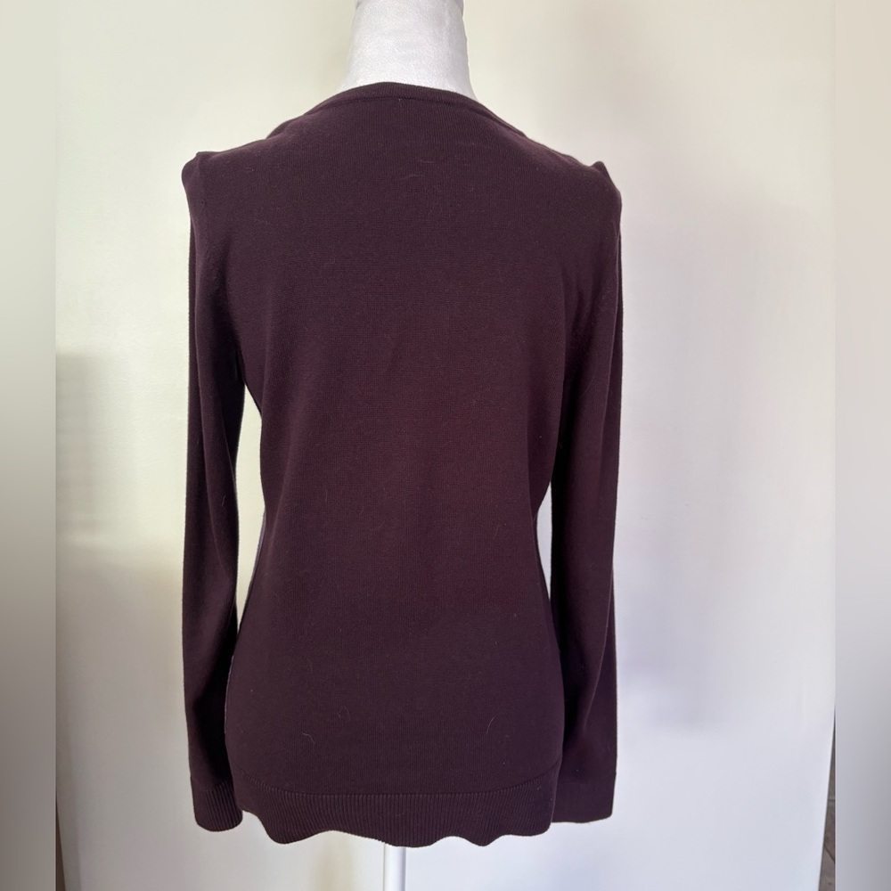 🎾LOFT Purple and Pink Argyle Cardigan - Picture 6 of 7